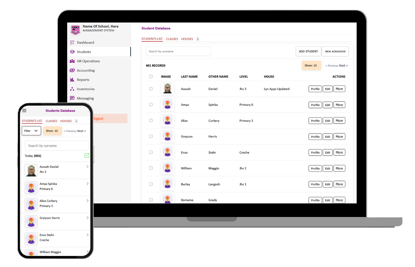 Manskola dashboard preview
